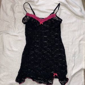 Black and pink lace nighty size small